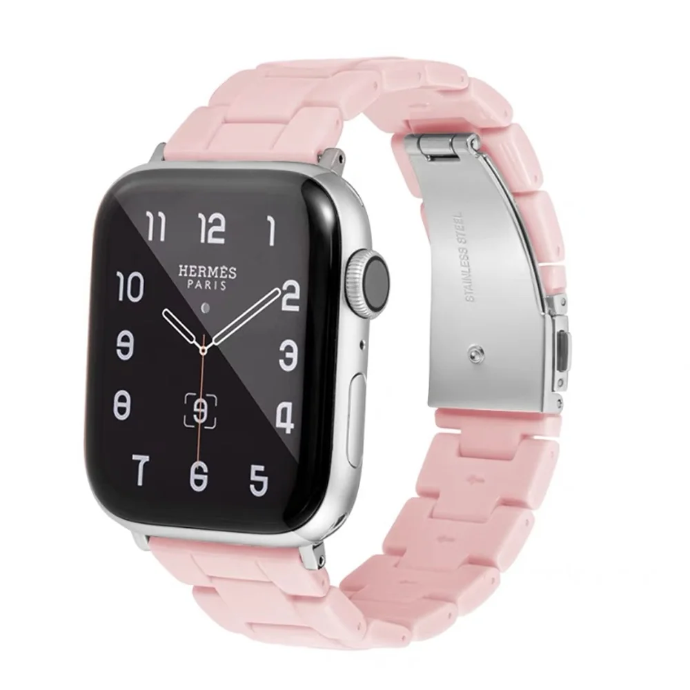 Ремешок для часов Apple Watch 44 мм белый эластичный браслет iWatch 7 SE 6 41 45 40 с бусинами