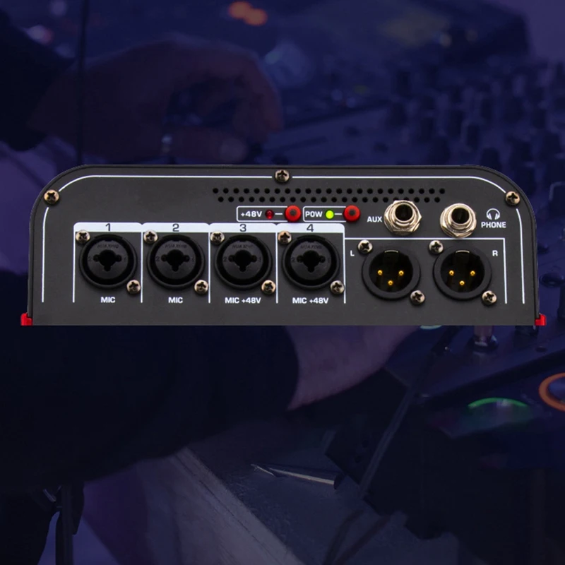 Wireless 6 Channel Audio Mixer Portable Mixing Console USB Interface 48V Phantom Power Audio Mixer Amplifier enlarge