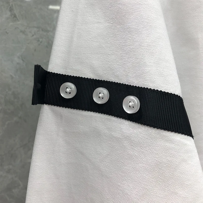 TB Shirt Men's Turn-down Collar Shirt Oxford Long-sleeved Formal White Shirt Shirt Cotton Striped Button Decoration Shirts