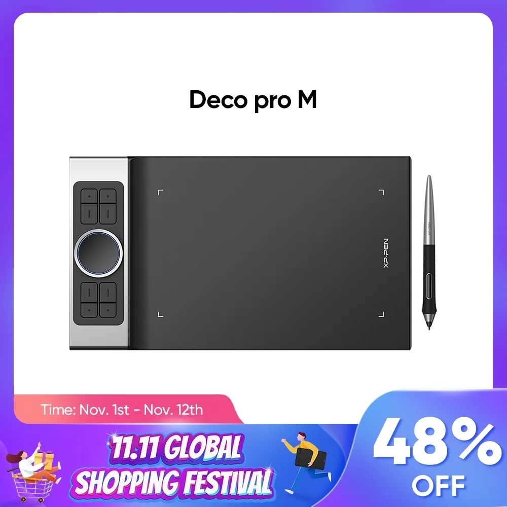 Deco Pro M Medium Drawing Tablet Graphics Tablet Animation Drawing Board with 60 Degree Tilt 8192 Pressure Art for Kids