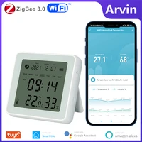 tuya wifi smart temperature and humidity sensor with lcd screen digital display wireless thermometer work with alexa google home