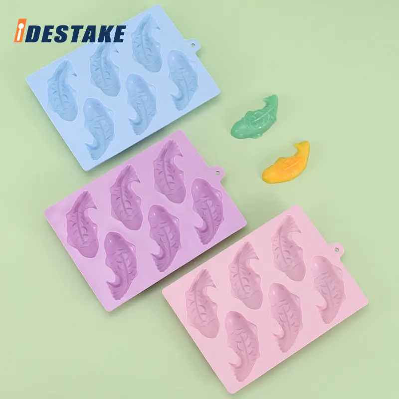 

Fish Shape Baking Mold 6-Hole Silicone Pudding Jelly Cake Mould Goldfish DIY Ice Cube Handmade Soap Mold Kitchen Baking Tools
