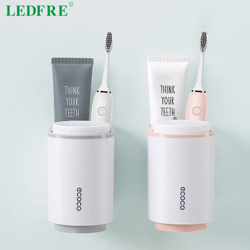 ledfre toothbrush holder toothpaste squeezer wall mounted for bathroom cup accessories set lf71098 free global shipping