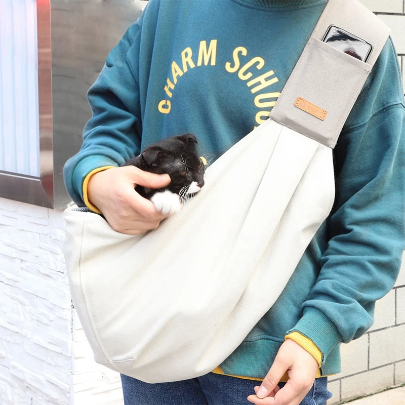 

Handmade Pet Dog Puppy Kitten Carrier Outdoor Travel Handbag Canvas Single Shoulder Cat Bag Sling Comfort Tote Bag Breathable