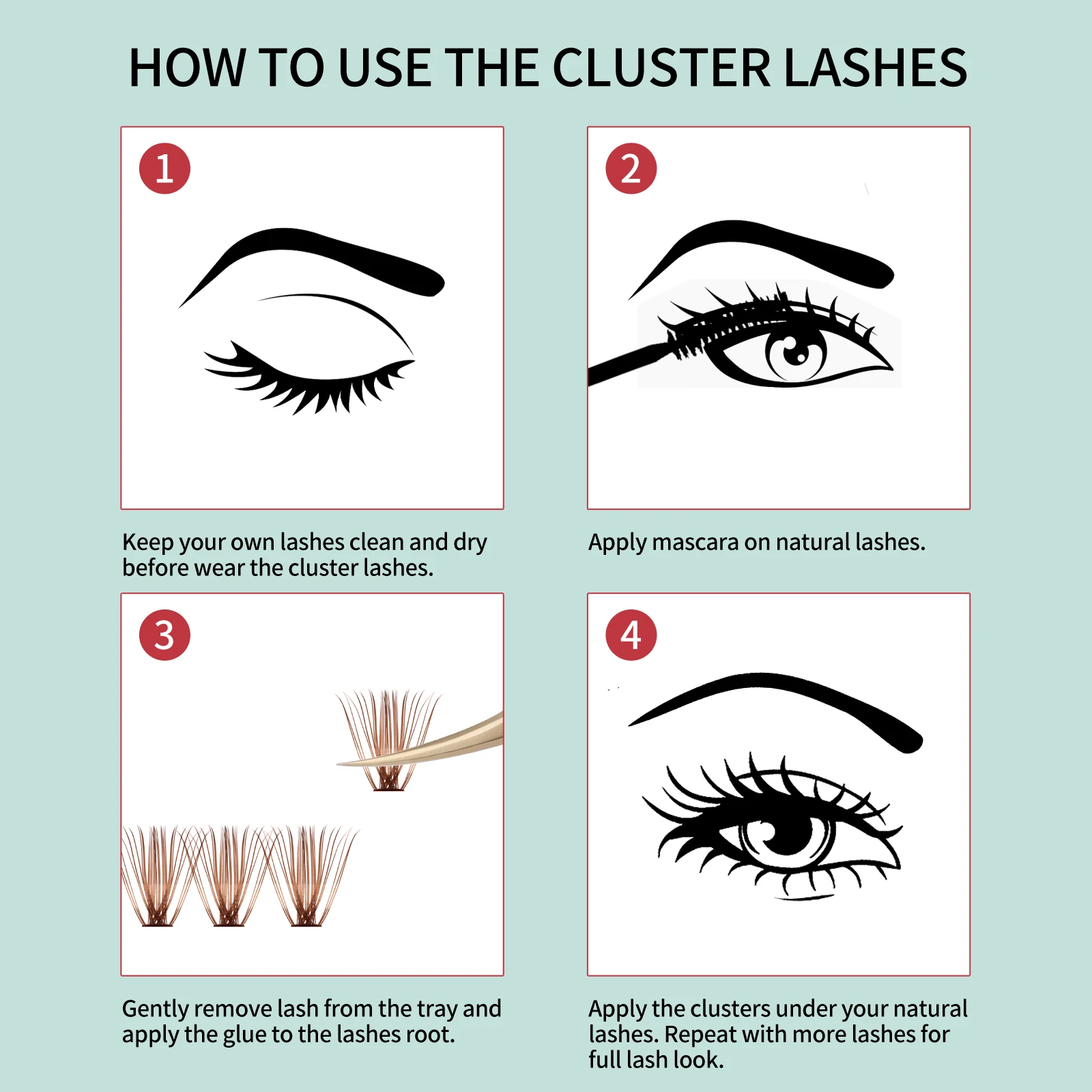 Fadvan коричневые самодельные Кластерные ресницы смешанные цветные индивидуальные