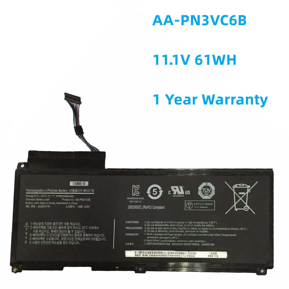 

New AA-PN3NC6F AA-PN3VC6B Laptop Battery For Samsung QX410 QX411 QX412 QX510 NP-SF310 NP-SF410 NP-SF510 SF511 QX310 11.1V 61WH