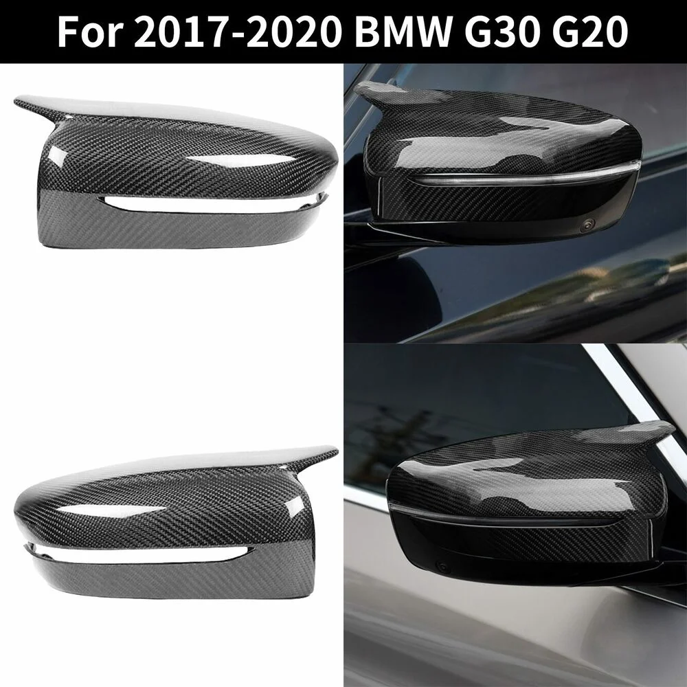 

2Pcs M Style Carbon Fiber Wing Mirror Cover Cap For BMW G30 G20 G11 G12 2017-20