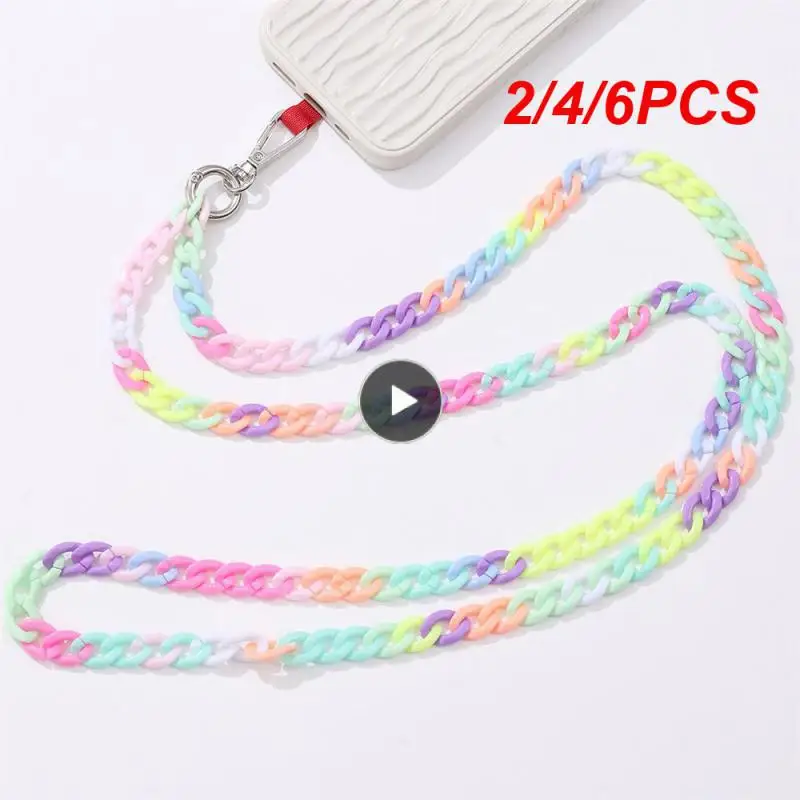 

2/4/6PCS Portable Phone Case Lanyard Mobile Strap Fashionable Lightweight Phone Charm Strap Colorful Consumer Electronics