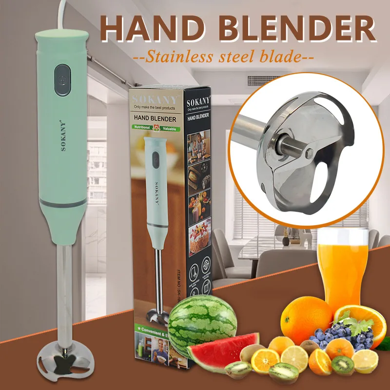 Immersion Stick Hand Blender, Electric Ice Crushing 2-Speed Control Food Mixer, Purees, Smoothies, Shakes, Sauces & Soups