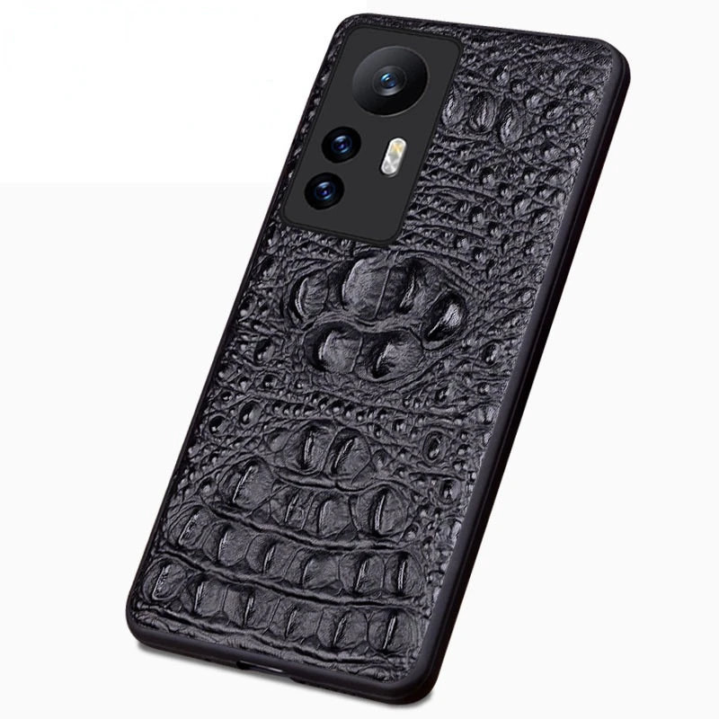 original greenstraw genuine cowhide leather case for xiaomi mi 12 pro retro 3d crocodile head alligator skull armor phone cover free global shipping
