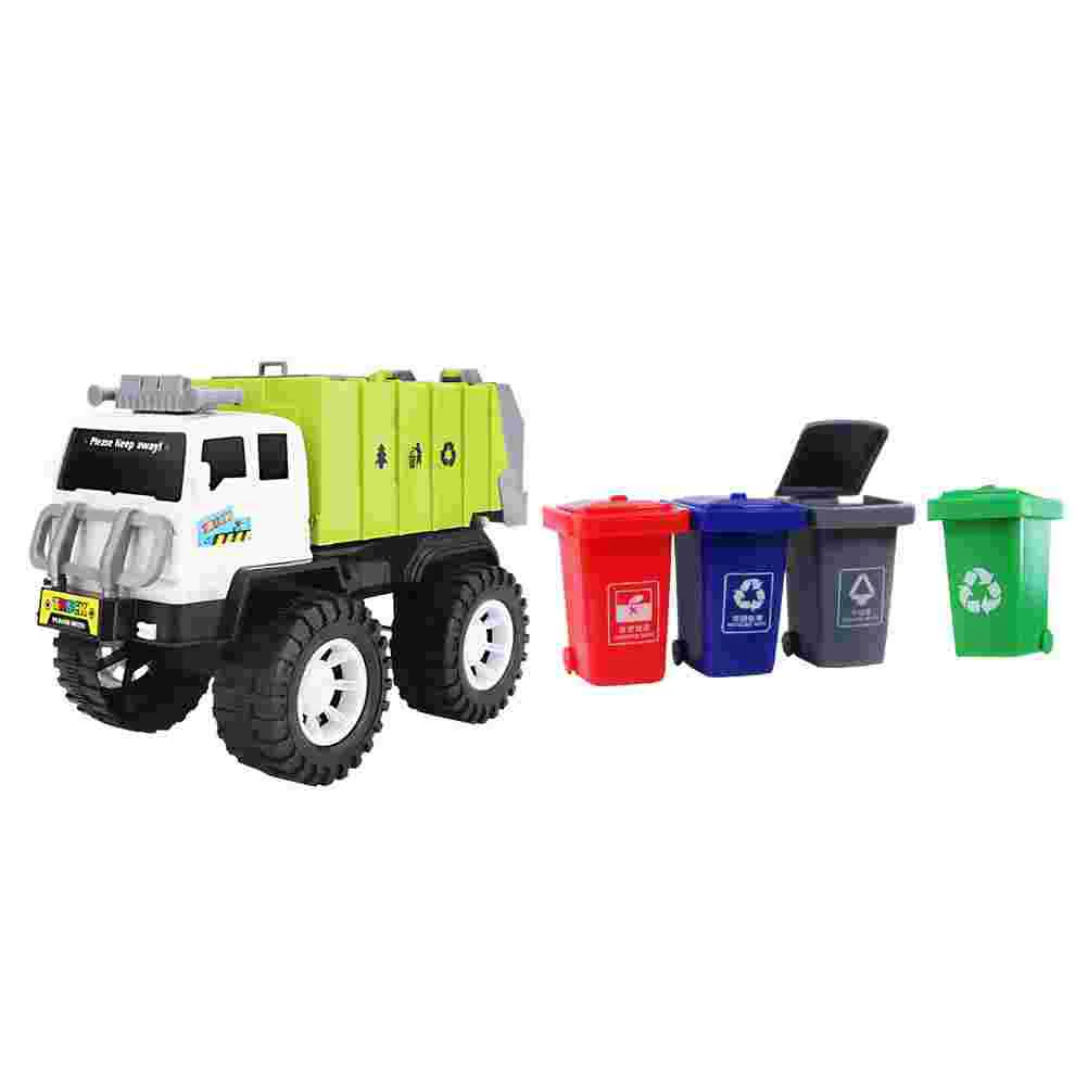 

Toy Car Trash Cans Kid Gift Puzzle Recycling Garbage Truck Pull-back Abs Rubbish Toys Child Early Educational Plaything Tractor