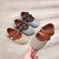 little princess moccasin shoes soft spring korean style 2022 new fashion children cute striped shallow mary janes for dress flat