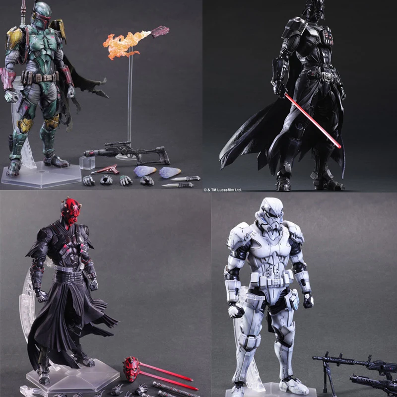 Figuras de acción de Star Wars, juguetes de colección articulada de Boba Fett, Darth Vader, Maul, Stormtrooper, regalos de navidad