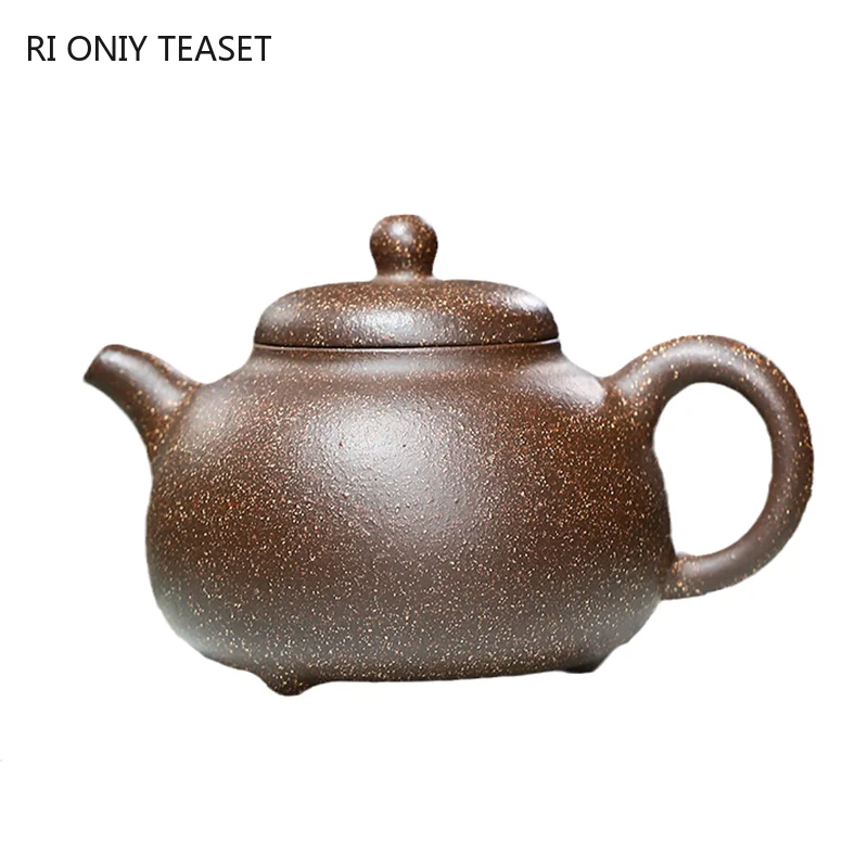 

210ml Chinese Yixing Purple Clay Teapot Three-legged Tripod-shaped Tea Pot Famous Handmade Tea Set Kettle Tea Ceremony Gifts