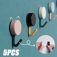 5pcs self adhesive olastic wall hook without drilling coat bag bathroom door kitchen towel hanger hooks home storage accessories
