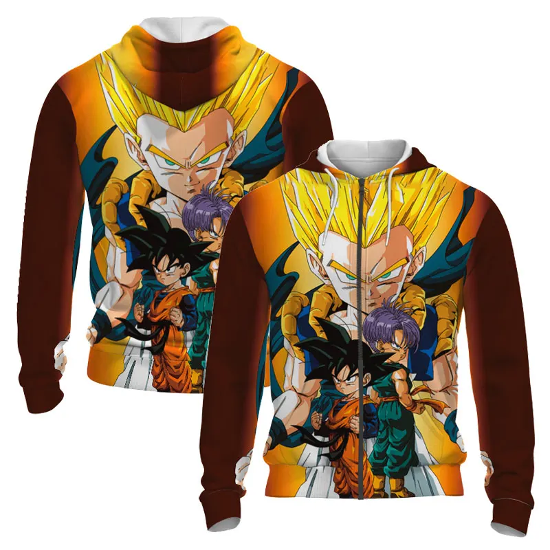New Dragon Ball Z Fashion Women Zip Up Hoodies Cool Son Goku 3D Printing Sweatshirt Anime Men Cartoon Boy Girl Kids Jackets