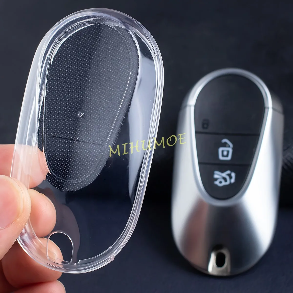 

Для 2021-2025 Mercedes Benz C E S-Class GLC EQS EQE AMG SL55 Черный Прозрачный Автомобильный Брелок Чехол Брелок Кольцо Раковина