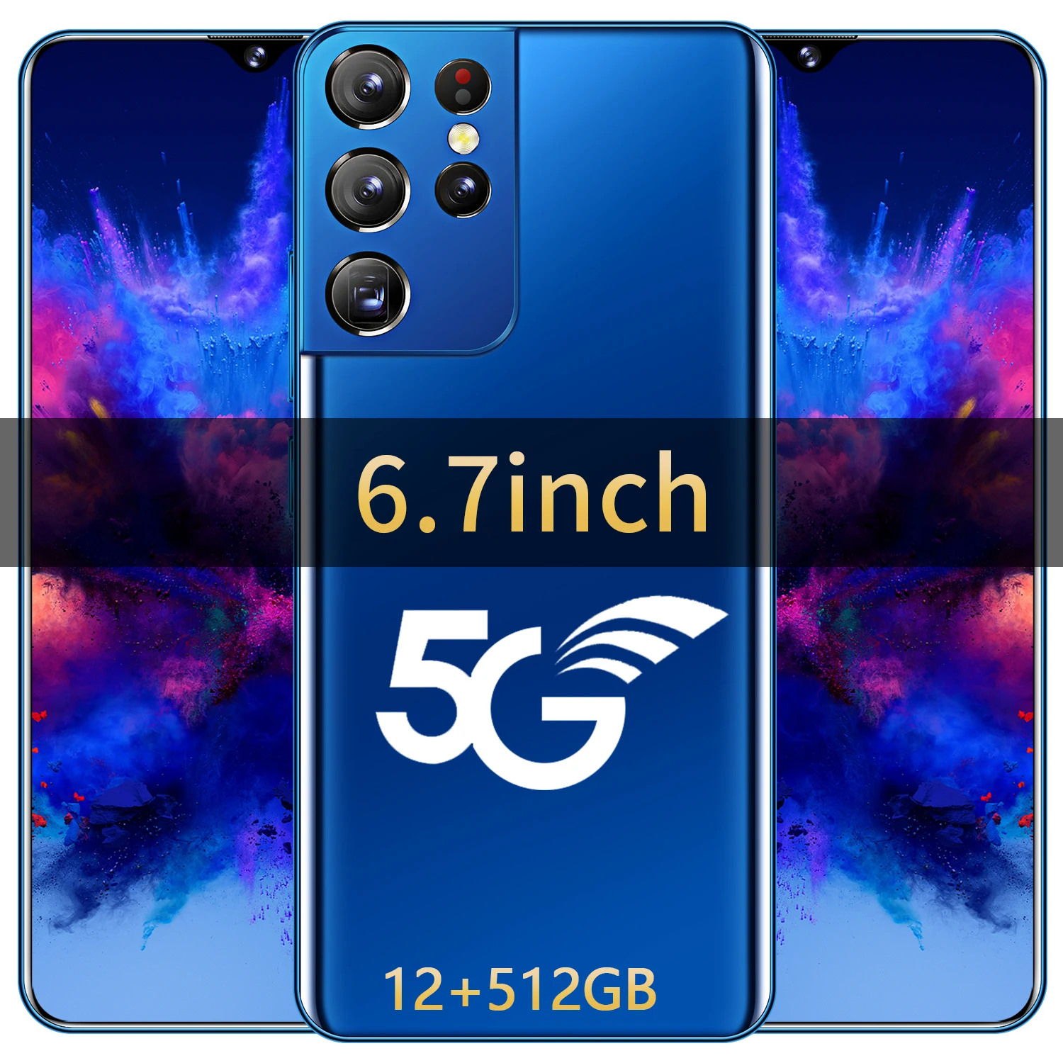 

S21u+ Global Version 6.7 Inch 12GB+256GB Smartphone 6800mAh 24MP+32MP Unlock Mobile Phones Smart Phone 5G WIFI