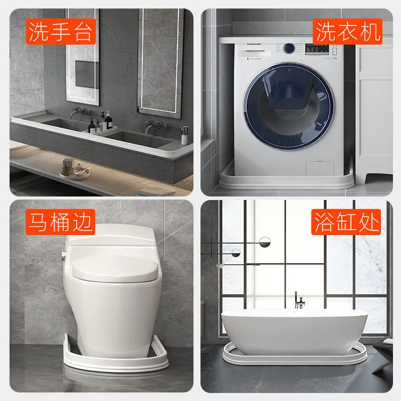 2m bathroom water stopper blocker shower dam retaining non slip dry and wet separation flood barrier door bottom sealing strip free global shipping