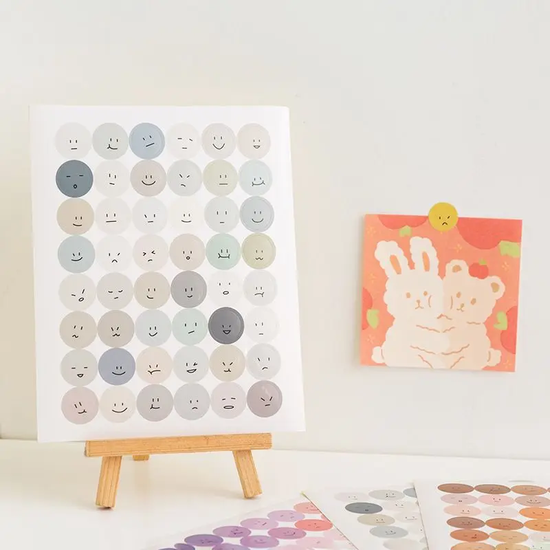 

Sticker Self-adhesive Color Round Sticker Morandi Color Series DIY Note Paper Sticker Sheet Stationery Office Accessories