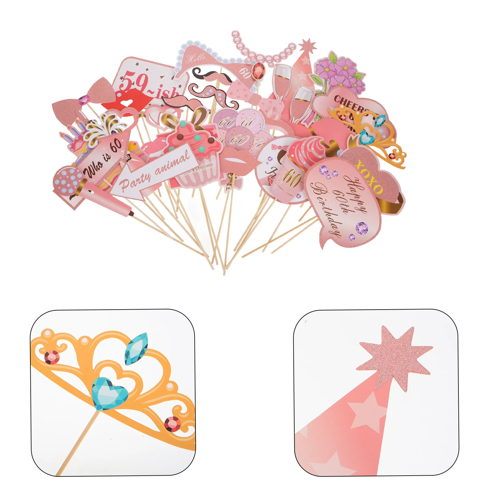 33 шт. украшения для дня рождения реквизит фотобудки свадьба розовый новогодний