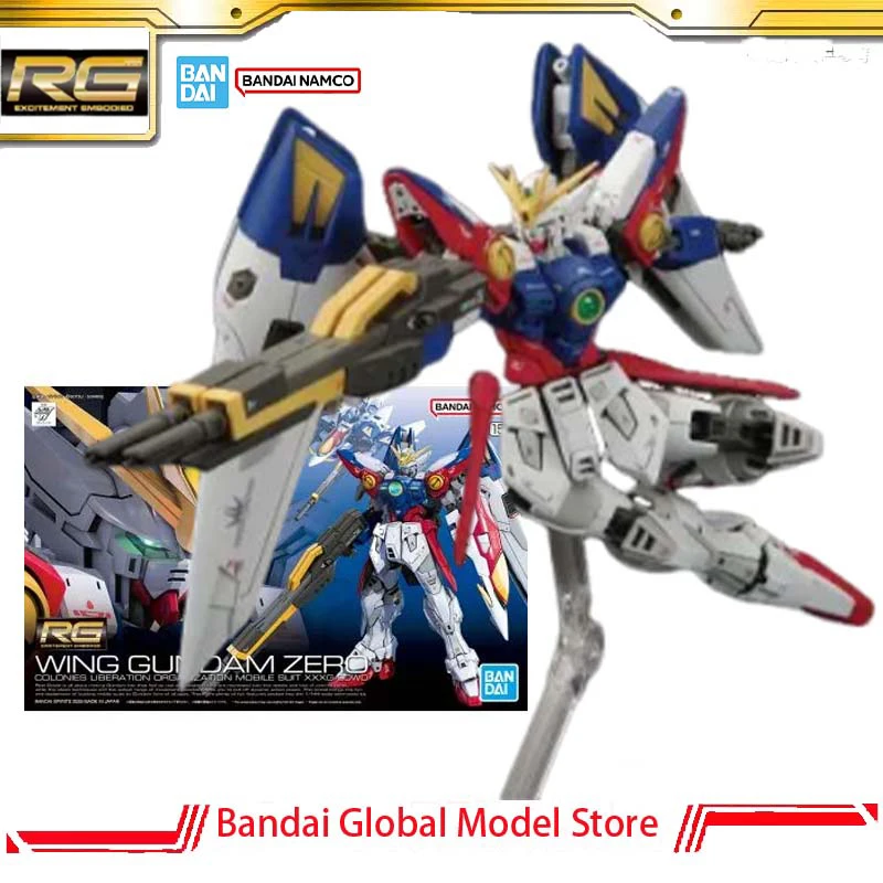 Фото Оригинальный сборный набор Bandai GUNDAM RG 1/144 XXXG-00W0 Wing Gundam Zero, коллекционная фигурка из аниме, модель для сборки, подарок на Рождество №1