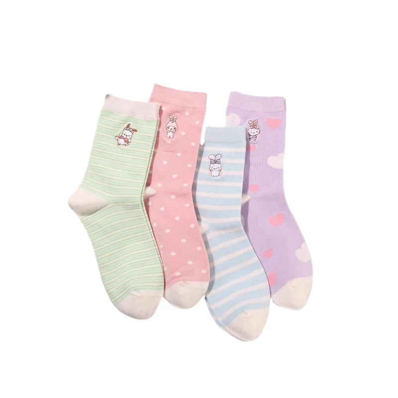 

Милые Sanrios серии My Melody Cinnamoroll аниме милые Мультяшные строительные рождественские подарки на день рождения домашние хлопковые носки