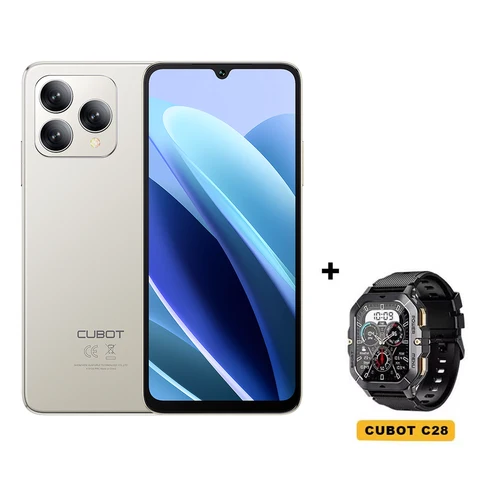 Смартфон Cubot A40, Android 15, 12 ГБ ОЗУ (4 ГБ + 8 ГБ расширение), 256 ГБ ПЗУ, 6,88-дюйма экран с частотой обновления 120 Гц,  48МП камера, Батарея 5100 мА·ч, NFC, Face ID, 4G телефон, Две SIM-карты телефоны смартфоны