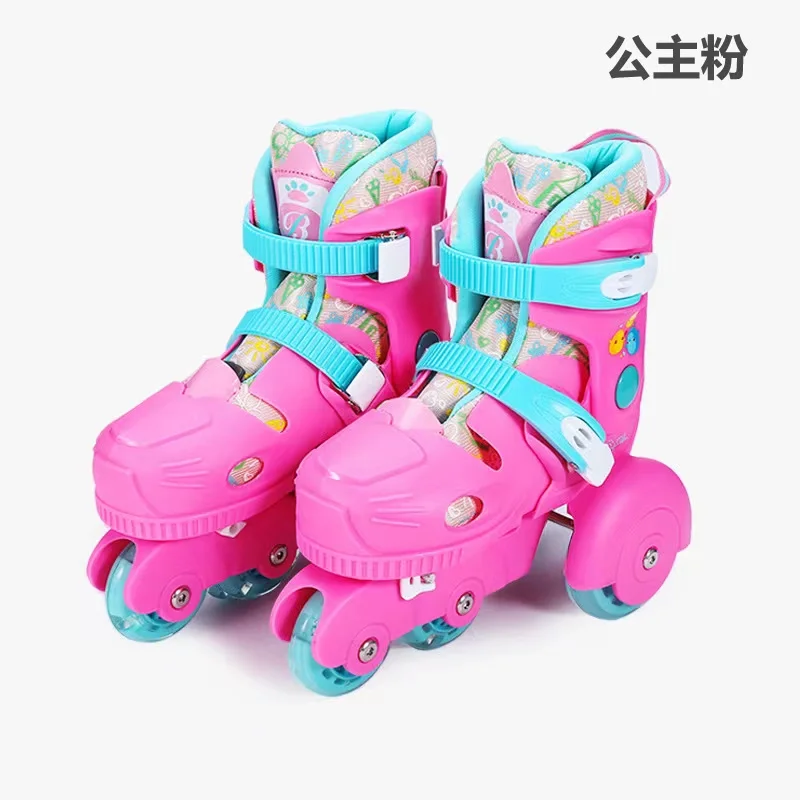 Spring Outdoor Sports Roller Skates Shoes With 4 Wheels Three Lock Buckle Adjustable Iinline Skating Easy To Learn Cildren's Set