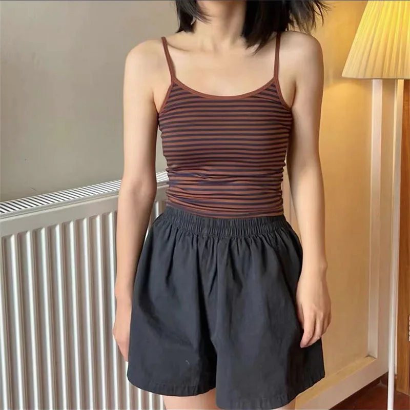 Women Crop Top Y2k Camis Stripe Slim Sexy Casual Summer Sleeveless Tank Tops Harajuku Aesthetic Camisole Corset Vintage Clothes images - 6