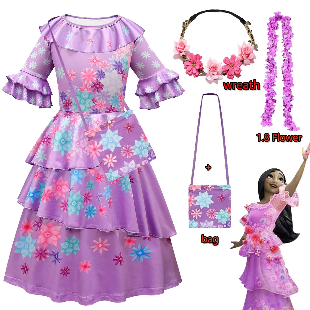 

Girls Encanto Mirabel Cosplay Costumes Fancy Princess Dresses Children Birthday Carnival Party Clothing Isabela Pepa Dolores Cos
