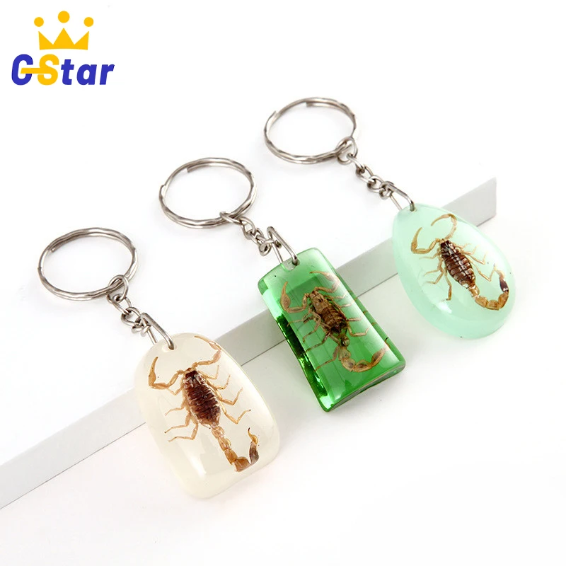 

Luminous Imitation Scorpion Key Chain Car Keyring Artificial Scorpion Luminous Resin Keychain Insect Jewelry Bag Accessaries