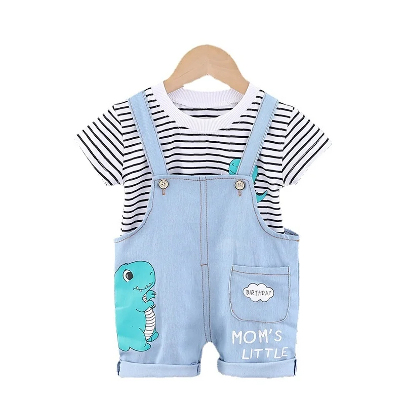

New Summer Baby Girl Clothes Suit Children Boys Casual Short Sleeve T-Shirt Overalls 2Pcs/Sets Toddler Costume Kids Tracksuits