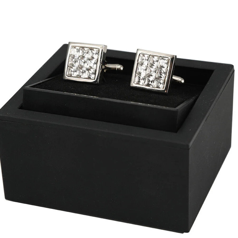 2 Pairs Men's Male Cuff Buttons Fashion Studs Suit Accessories Ornaments Silver Decor Cuff-links Tray Clothing