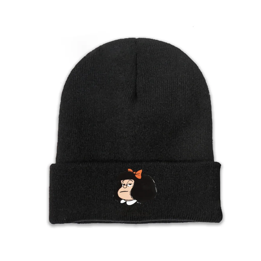 

Mafalda Philip Comics Skullies Beanies Caps Soy Knitted Winter Warm Bonnet Hats Unisex Ski Cap