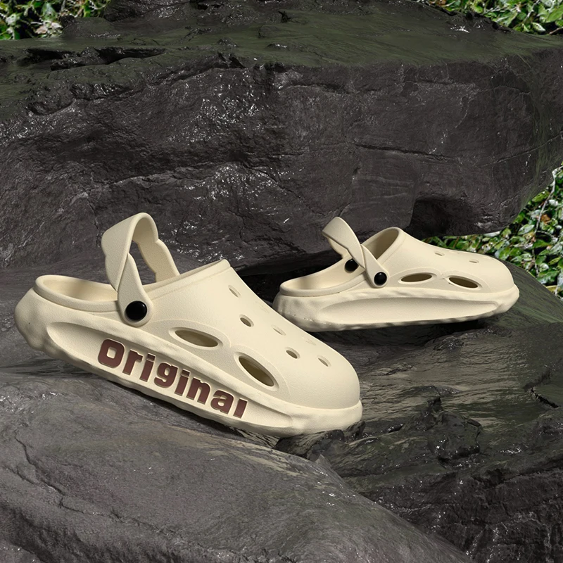 Сандалии мужские с толстой подошвой Нескользящие пляжные босоножки для вождения