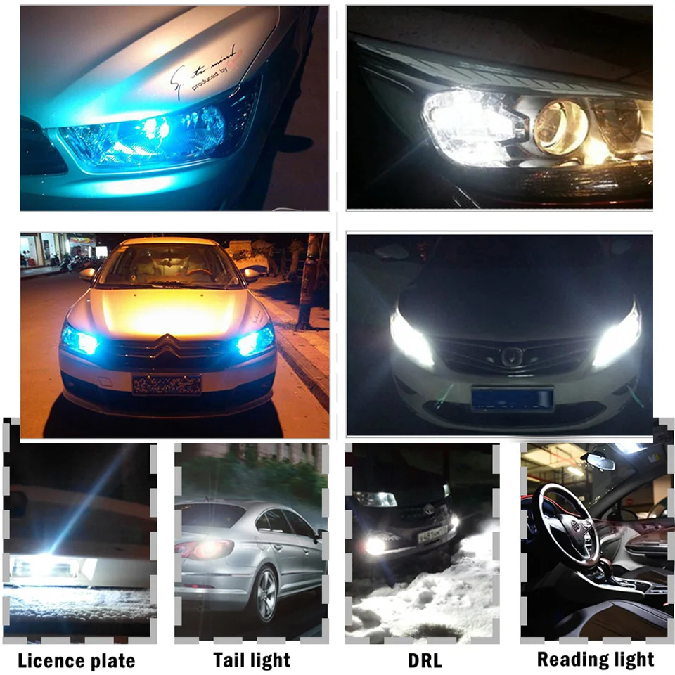 10x 2021 Newest W5W Led T10 Car Light COB Glass 6000K White Auto Automobiles License Plate Lamp Dome Read DRL Bulb Style 12V images - 6