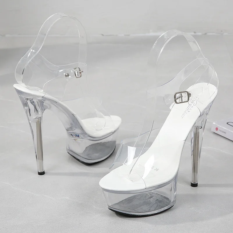 Crystal Show Stripper Heels Clear Shoes Women 2022 Platforms High Heels Sandals Female Transparent Sexy Wedding Shoes Slipper