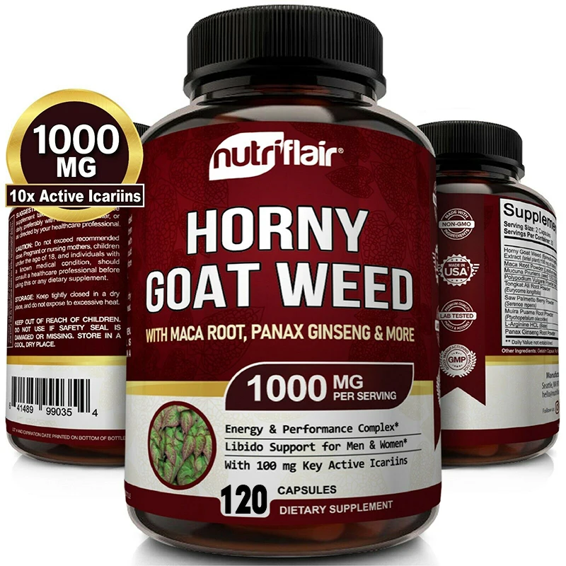 

Horny goat grass for men and women supports enhanced energy and performance improves duration,alertness,focus and overall health