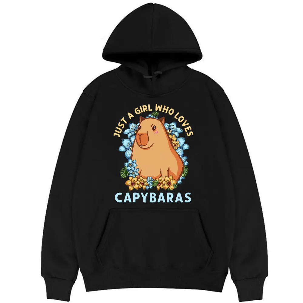 

Just A Girl Who Loves Capybaras Print Hoodie Men Women Casual Loose Pullover Funny Graphic Sweatshirt Men's Oversized Hoodies