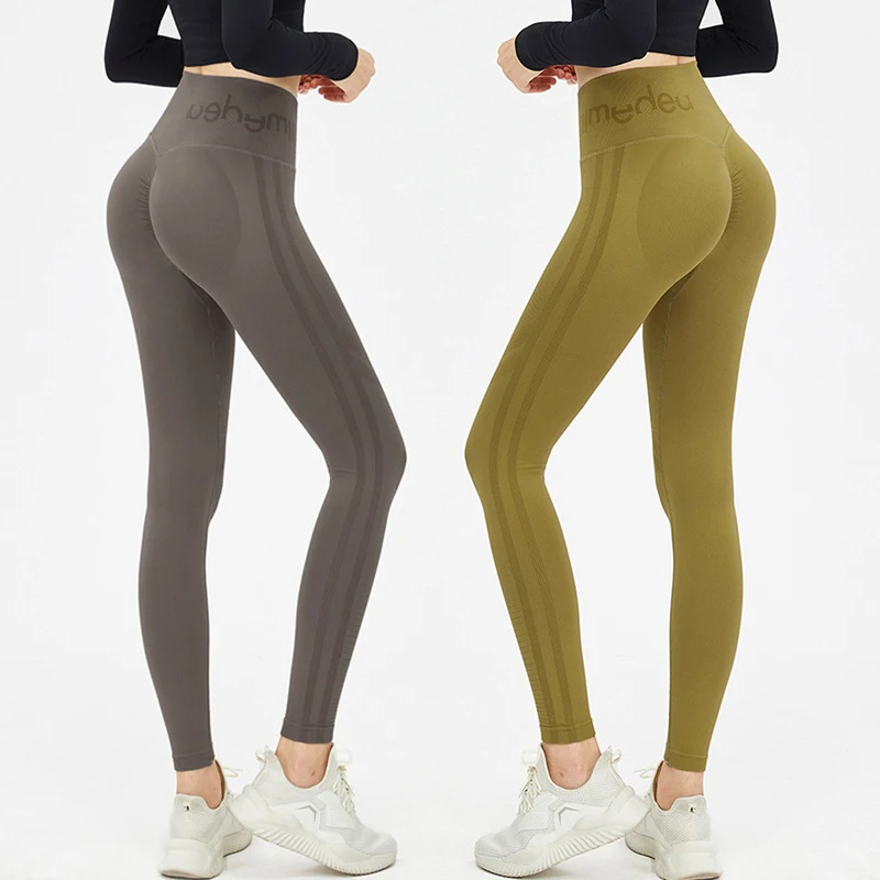 

Nude Yoga Pants Women's High-Waisted Peach Hips Fitness Pants Run Sports Push-Up Exercise Seamless Trousers Gym Fitness Leggings