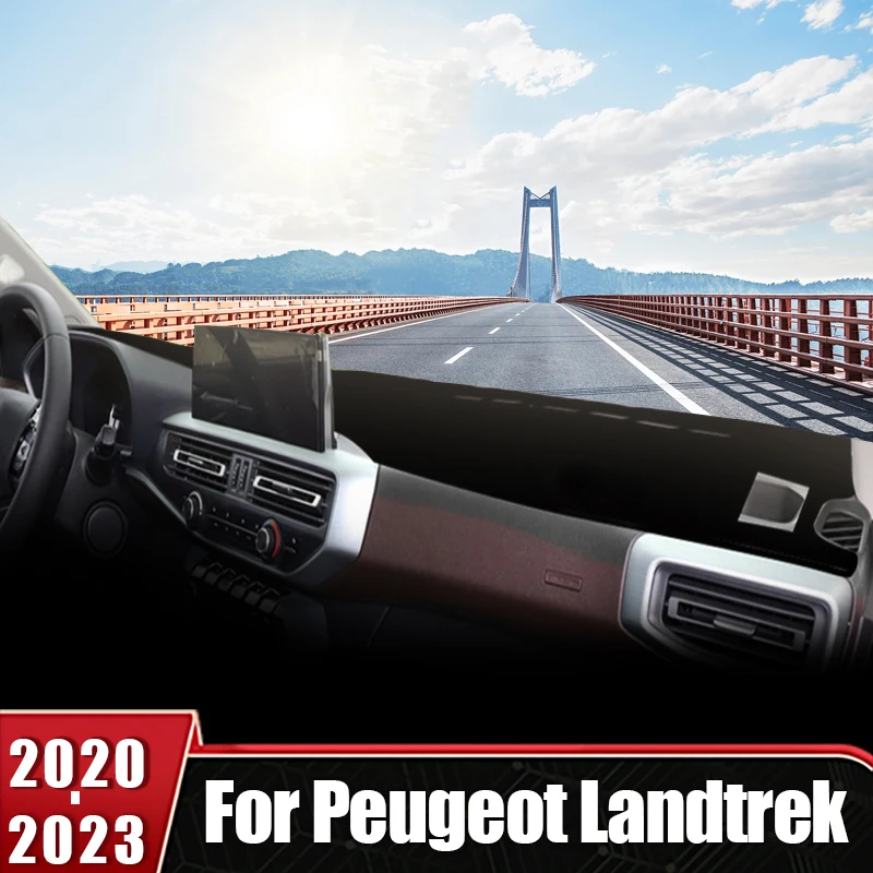 

For Peugeot Landtrek 2020 2021 2022 2023 Car Dashboard Cover Avoid Light Mat Sun Shade Carpets Anti-UV Non-Slip Instrument Pad