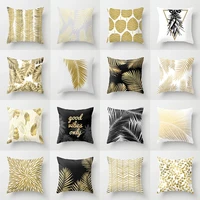 nordic style peach skin pillowcase sofa printed pillow cover cushion cover modern simplicity cushion golden leaves pillowlisp