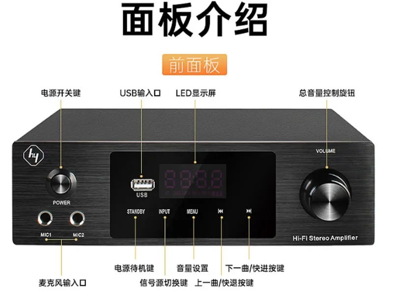 Миниатюрный домашний цифровой усилитель Hi-Fi bluetooth 4 0 1000 Вт поддержка HDMI
