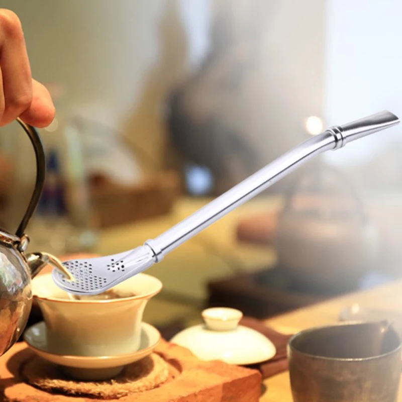 

Ложка, Чайный фильтр, чайные соломинки из нержавеющей стали, питьевая соломинка Bombilla Gourd