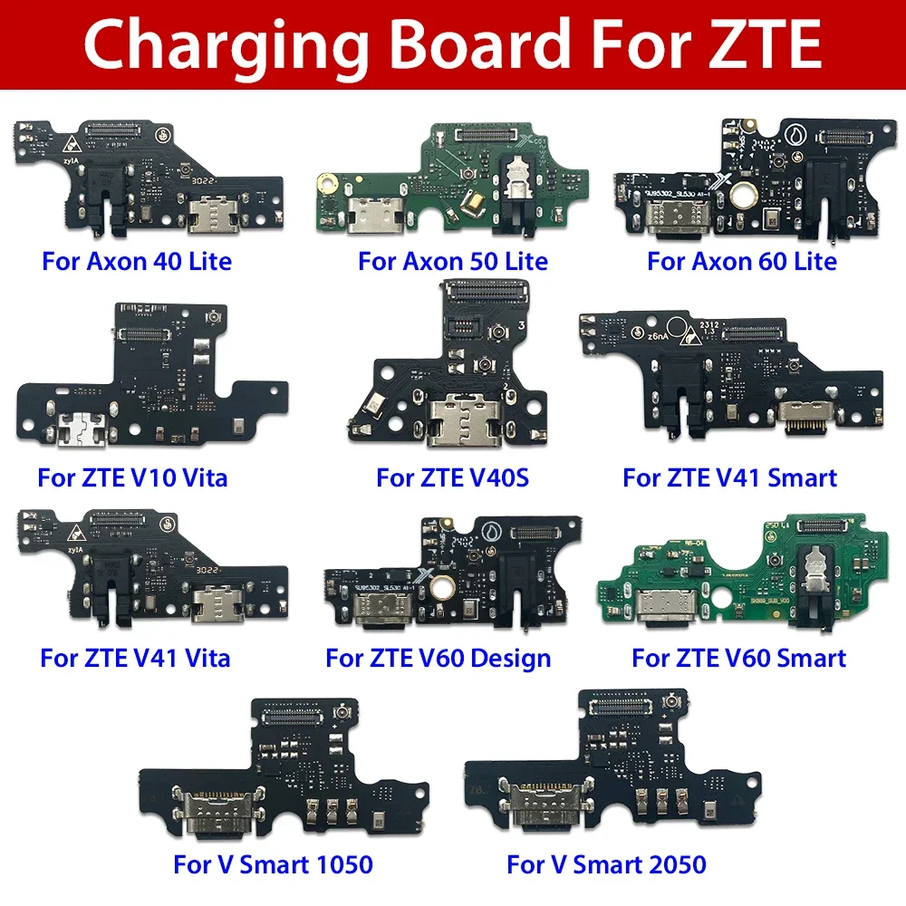 Фото Для ZTE Axon 40 50 60 Lite V Smart 2050 V40 V41 Vita V40S V41 V60 Design USB-порт для зарядки, док-станция, разъем зарядного устройства, гибкая плата. №2