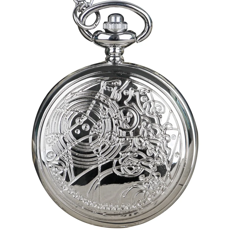 

Серебряные кварцевые карманные часы, ожерелье, персонализированные, оптовая продажа, подарочные часы на цепочке для мужчин и женщин