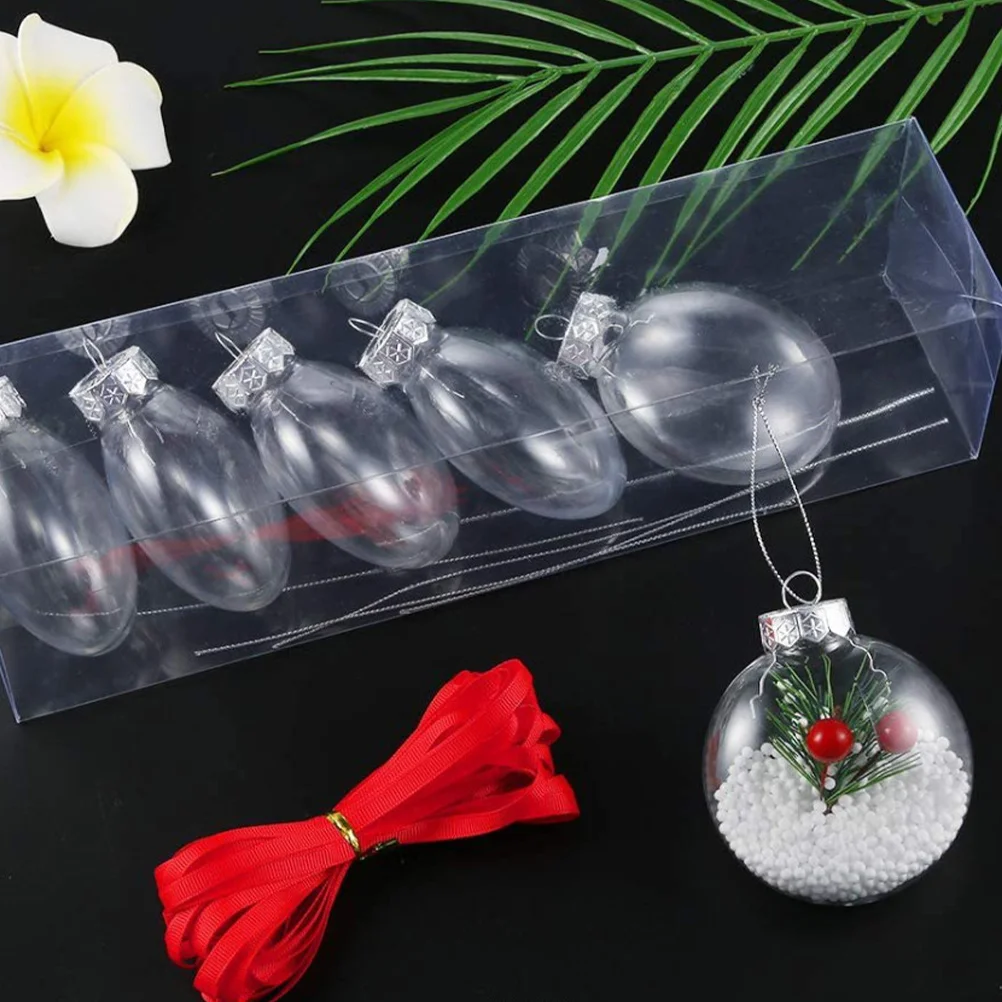 

Clear Plastic Christmas Balls 20Pcs Transparent Baubles 80Mm Fillable Sphere Ornament for Xmas Tree, Wedding, Birthday, Party