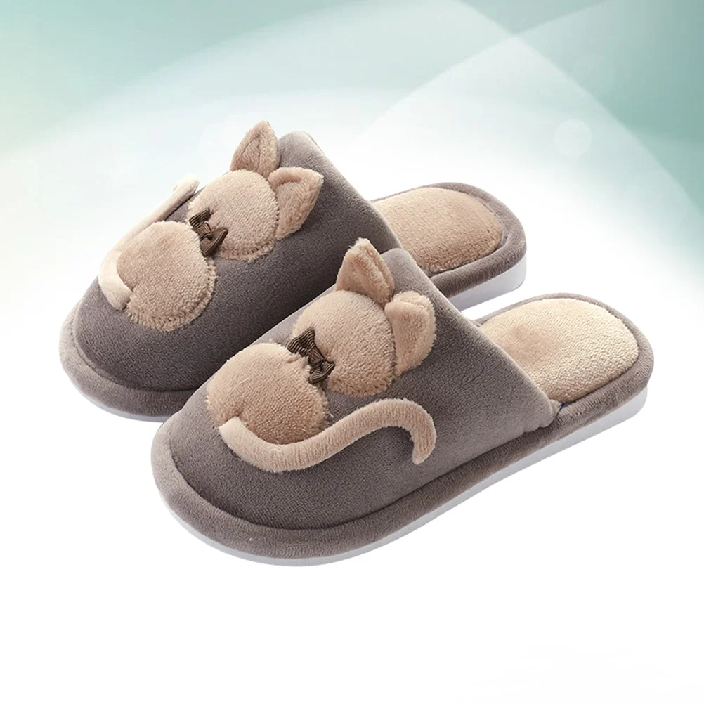Cartoon Plush Slipper Fuzzy House Shoes Women Warm Slippers Kids Fuzzy Slippers Non-slip Cat Plush Slippers