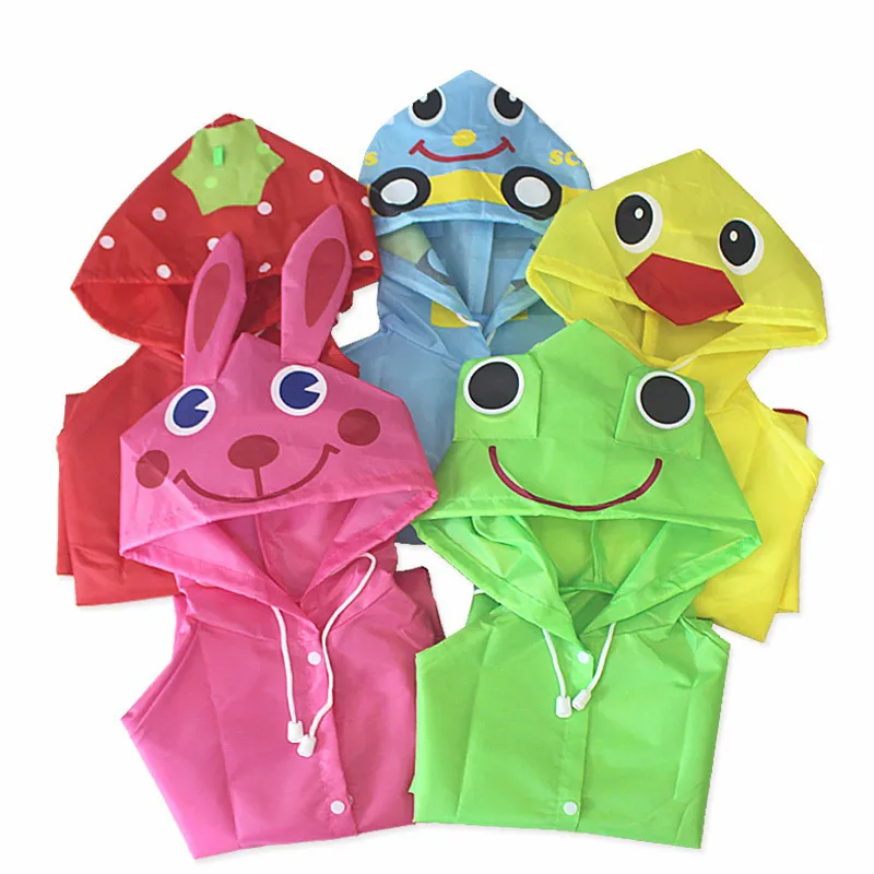 

Cartoon Animal Kids Children For Poncho Waterproof Coat Style Rain Student 1PC Raincoat Rainwear/Rainsuit